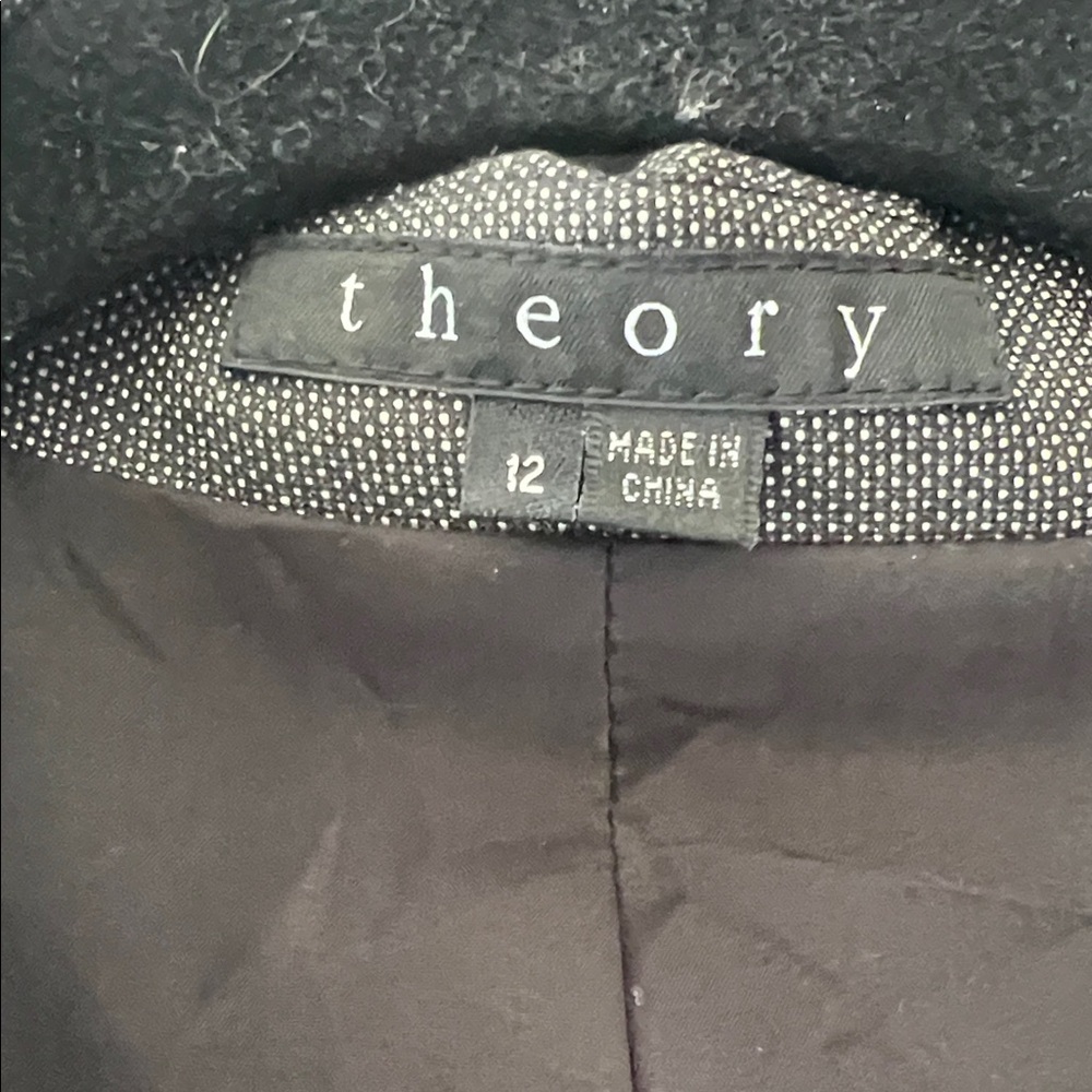 Theory Gabe One-Button Blazer Charcoal Wool Blend… - image 3